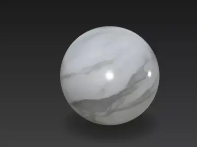 Polished White Marble Sphere 4K PBR Ultra High-Fidelity  3D model