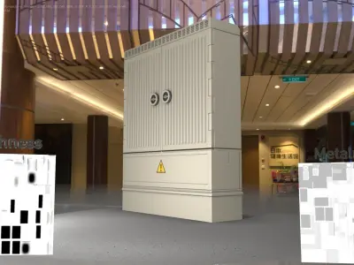 Electrical Distribution Cabinet 135 Low-poly 3D model