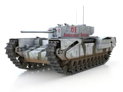 Churchill MK III - 61 - Soviet  Army 3D model
