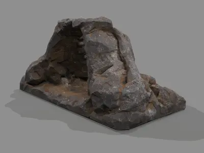 Cave Entrance cliff rock 01 Low-poly 3D model