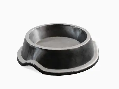 Metal Dog Bowl 06 Low-poly 3D model