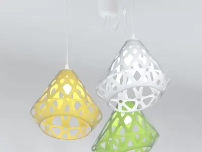 Three-colored chandelier ZAHA LIGHT Free 3D model
