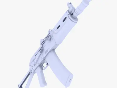 AKS-74U Submachine Gun Low-poly 3D model purchase