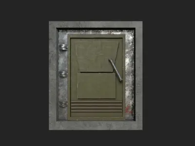 Bunker Door Low-poly 3D model