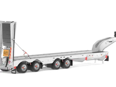 Drake 4x4 Low Loader Trailer Heavy-Duty Haulage 3D model