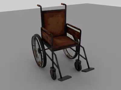 Old wheel chair Maya  Free 3D print model