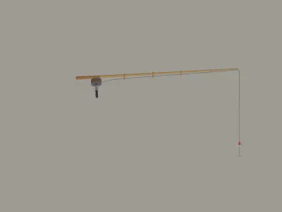 Toon Fishing Pole 3D model