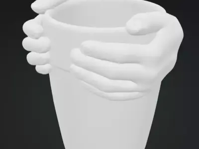 Hand Vase 3D Model Decorative Sculpture Free 3D print model