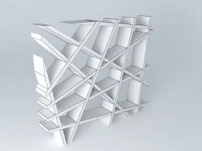 Bookshelves book shelf made of orange wood Free 3D model