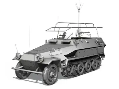 SD KFZ 251 3 IV Ausf A - Hanomag Radio and Command Vehilce 3D model