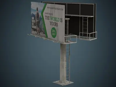 Billboard 2C Low-poly 3D model