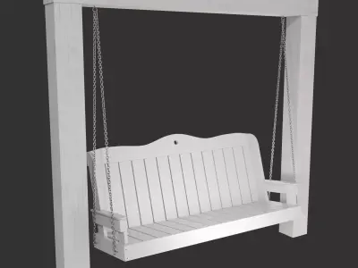 Bench Swing Low-poly 3D model