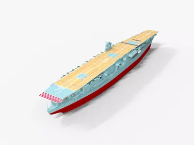 Akagi Japanese aircraft carrier  Low-poly 3D model