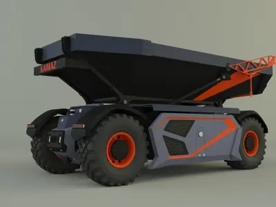 kamaz unmanned cargo truck 3D model