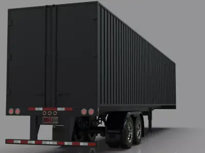 Box Trailer for Semi Truck 3D model
