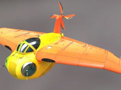 FALCO flying boat Low-poly 3D model