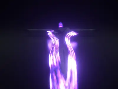 Magical Crystal Sword with Glowing Blade Low-poly 3D model