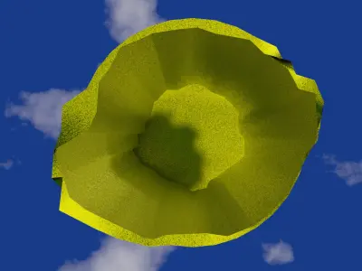Vase in rough gold material damaged shape  Low-poly 3D model