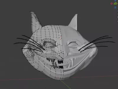 Cat low poly mask Free 3D model