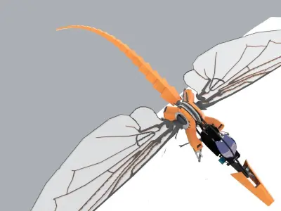 Insectride dragonfly Low-poly 3D model