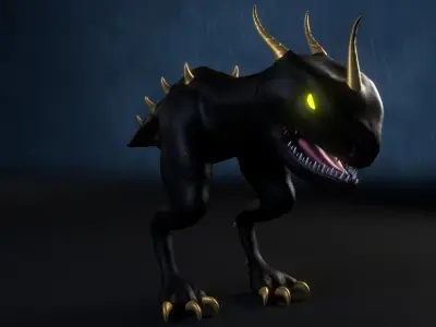 Dragonsnapper Raptor Creature Low-poly 3D model