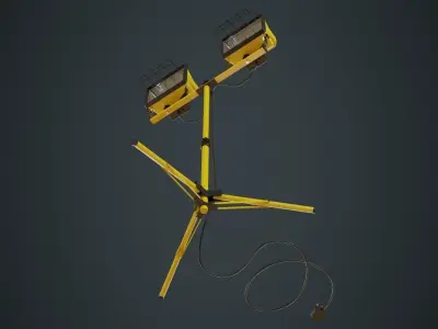 Halogen Work Light 3 Untextured 3D model