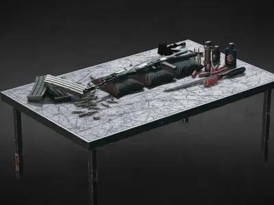 Weapon Table PBR Lowpoly MW2019 Low-poly 3D model