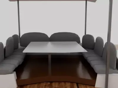 white sunbed Low-poly 3D model