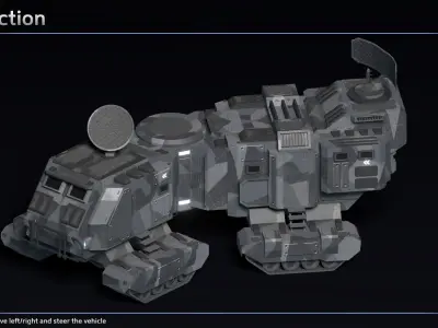 Scifi Mobile HQ Low-poly 3D model