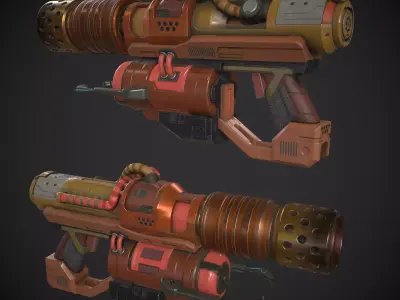 Sci-fi Flamethrower Low-poly 3D model