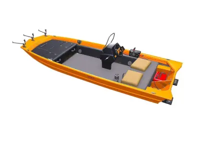 Carp Fishing Boat PBR Low-poly 3D model