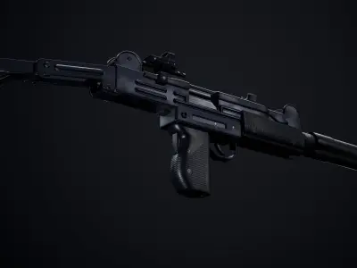 Uzi SMG PBR Low-poly 3D model