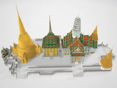  3D Model of Temple of the Emerald Buddha 3D model