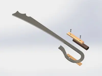 WG 7002 - Ersatz falchion v2 Low-poly 3D model