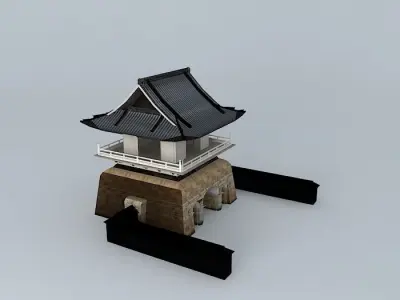 Taipei East and Temple bell tower Bell House Donghe Buddhist ... Free 3D model