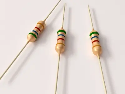 Resistor three resistors 3D model