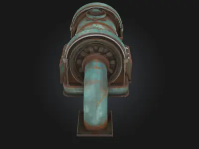 Rustic Turbine Engine  Weathered Power with Industrial Flair 3D model