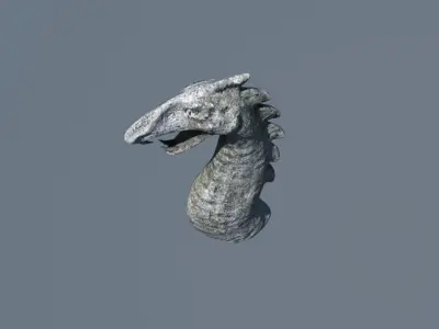 Low poly serpent stone Low-poly 3D model