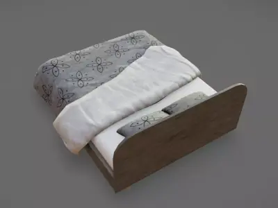 Double Bed 12 Free low-poly 3D model