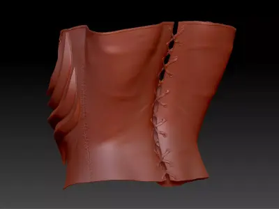 High-poly model Corset leather 3D model