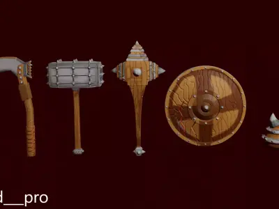 midavel game asset Low-poly 3D model