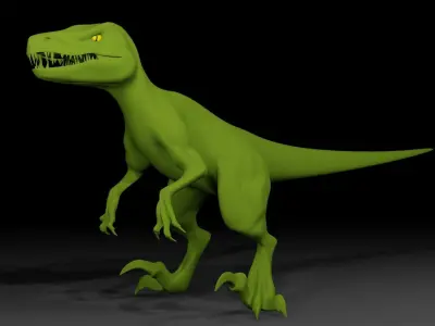 Animated Lowpoly Velociraptor Free low-poly 3D model