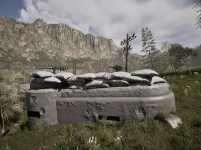 Military Bunkers Low-poly 3D model