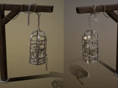 Skeleton Cage Low-poly 3D model