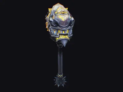 Hammer Mace Maul Bludgeon Mallet Breaker Sledgehammer Melee Low-poly 3D model