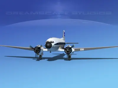 Douglas C-47 Dakota NASA V2 3D model