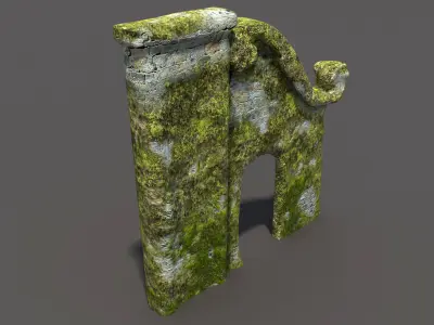 English Castle Ruin 5 Low-poly 3D model