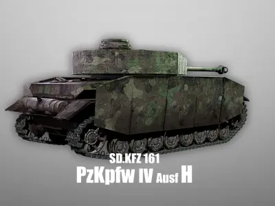  Panzer 4 - PzKpfw IV - Ausf H - Camouflage Livery Low-poly 3D model