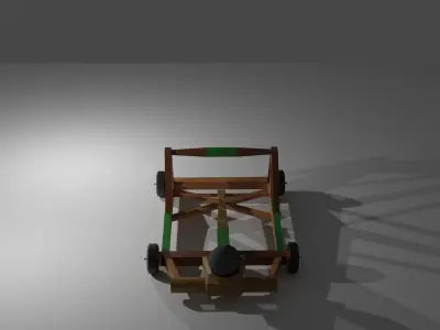 Medieval War Catapult Lowpoly Low-poly 3D model