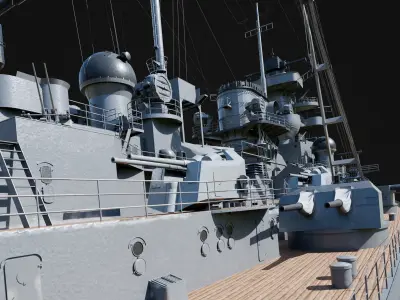 Bismarck - WW2 German Battleship Low-poly 3D model